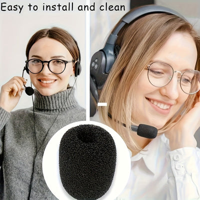 24 piezas de tapas de esponja para amplificador de micrófono - Tapas protectoras de reducción de ruido lavables para auriculares, micrófonos de conferencia y auriculares de sobre la oreja, amplificadores de micrófono para micrófono, protección superior,