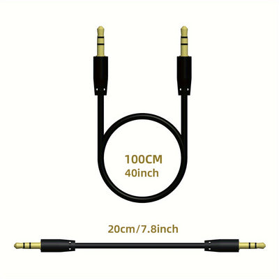 3.5mm Macho A Macho Cable De Audio Para Coche Computadora Móvil Altavoz De Audio Para Coche Auriculares Montados En La Cabeza Conector De Doble Cabeza En Conexión De Grabación Salida En Cable 20cm100cm