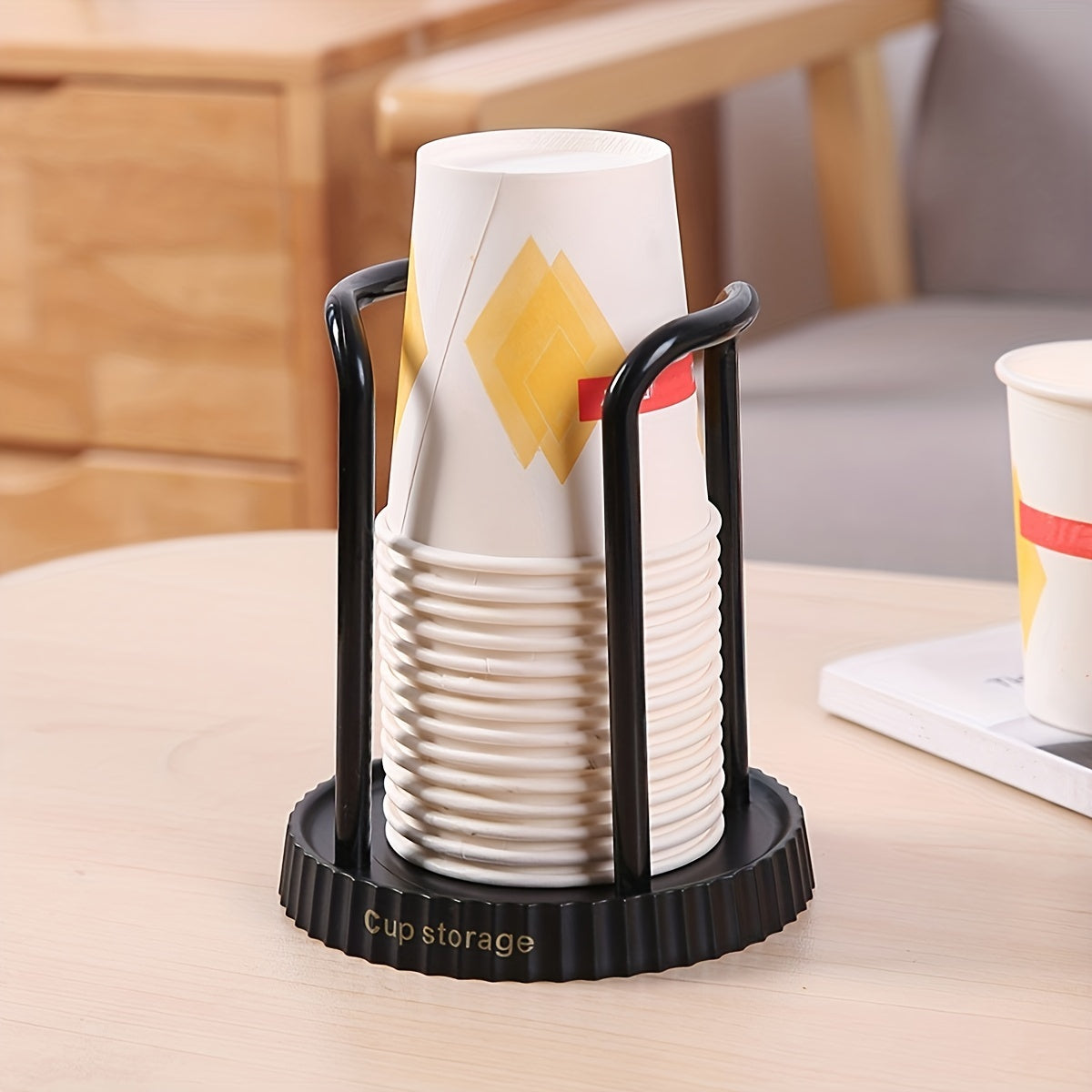 Dispensador de vasos de plástico para hogar y oficina, soporte de vasos desechables para baño, organizador de almacenamiento de vasos desechables, soporte de mesa para bar y café