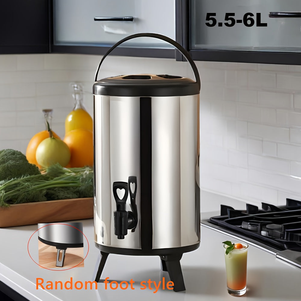 Cubeta multiusos para hielo, cubeta para agua al aire libre, cubeta térmica, cubeta para té de leche, gran capacidad, diseño de tapa multicapa, conserva el calor por más de 12 horas