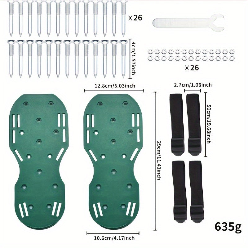 Un Par de Zapatos para Jardinería con Púas de 4.19 cm - Aerador de Césped de Plástico y Hierro Resistente, Punta de Resina Epoxi Autobalanceable para Cultivo de Pasto Suelto y Cuidado del Césped - Herramientas Manuales para Cortar el Césped y Mantenimien