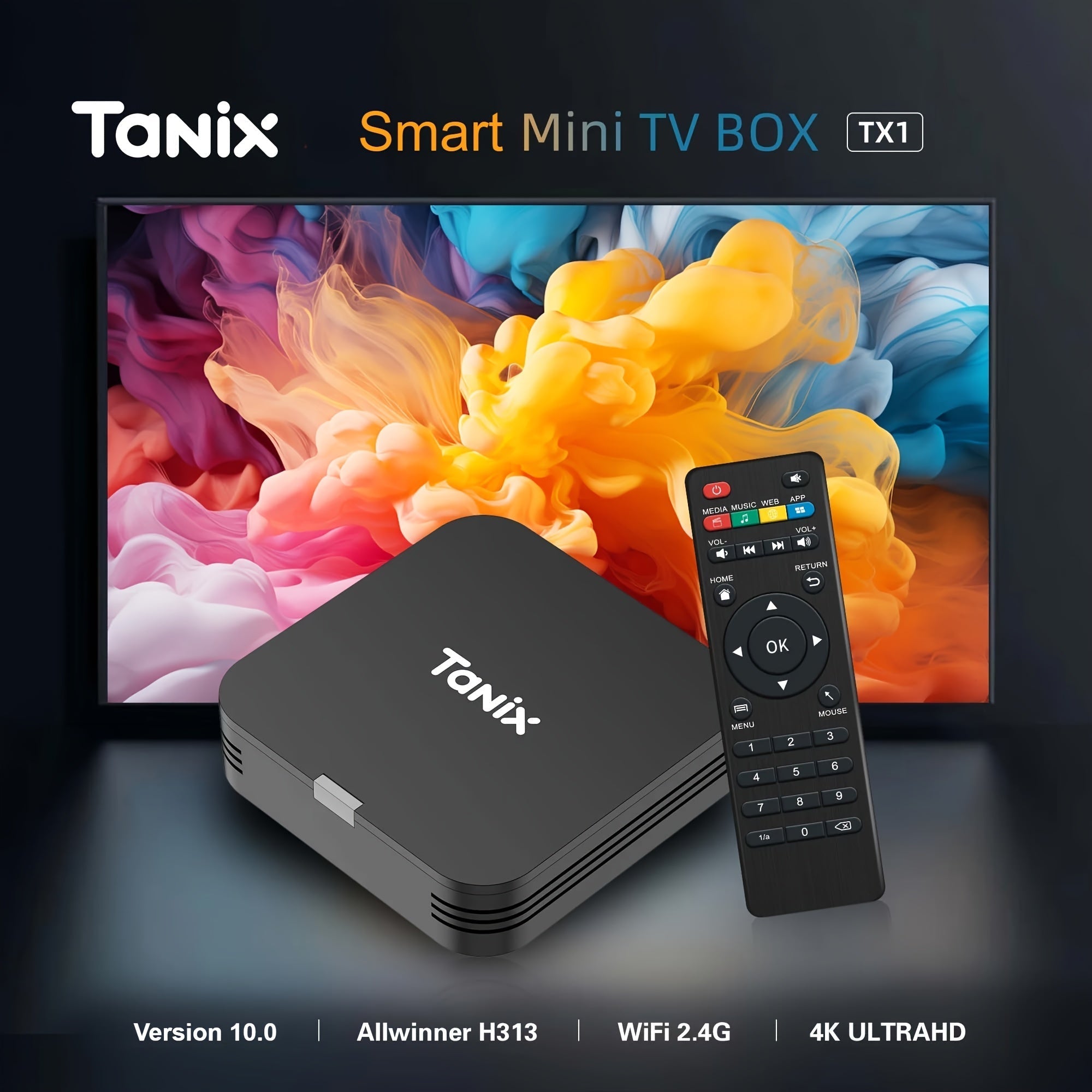 Nueva actualización de Tanix TX1 Ultra Mini Smart Network Set-Top Box con Android 10, compatible con 4K Full HD WiFi, procesador cuadricore ALLWINNER H313, dispositivo de transmisión de streaming para interacción de múltiples pantallas, ideal para uso en
