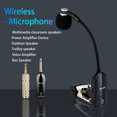Micrófono inalámbrico UHF de la marca JYX con clip, receptor, transmisor - Plug & Play, carga USB-C, batería de litio recargable, potencia de 2,5-15W, ideal para orquesta, guitarra y saxofón, micrófono U230, mejora del audio del saxofón, equipo de audio