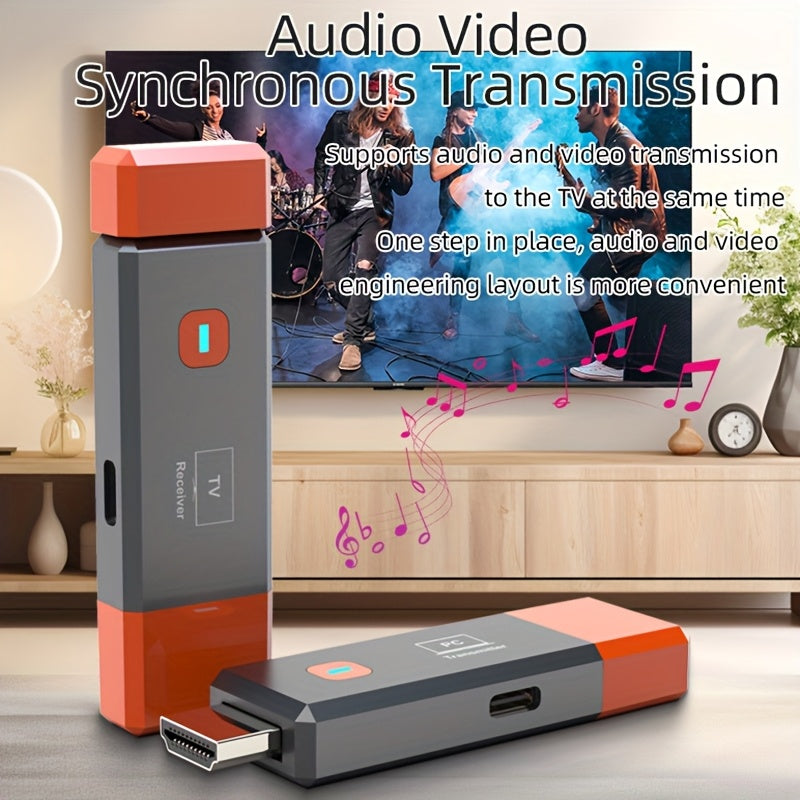 Transmisor y receptor de video inalámbrico HDTV 1080P 50m, palo de TV inalámbrico portátil con extensor de pantalla, kit para cámara, portátil, PC, proyector, monitor, enchufar y jugar, 2.4G/5.8G, baja latencia, 8TXs a 1RX, para reuniones de oficina en c