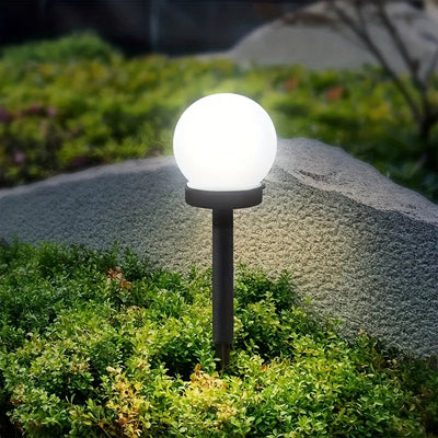 8 luces solares LED esféricas para jardín, blancas, iluminación exterior para caminos, luces solares automáticas de plástico resistente para césped, patio, decoración navideña y de bodas, luces solares para exteriores, decoración de jardín, acentos decor