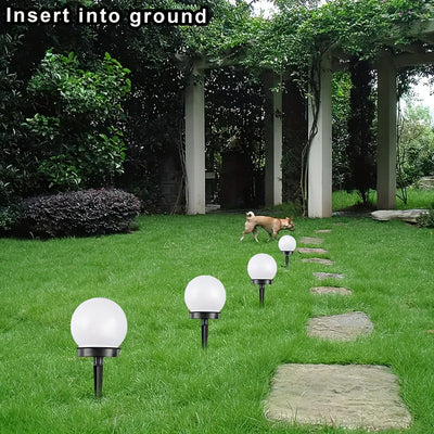 Juego de 4 piezas de luces solares decorativas IP44 para exteriores, luces solares LED para césped con forma de bola. Adecuadas para patio, césped, camino, barbacoa, garaje y jardín, fiestas de vacaciones, decoración de senderos de jardín, mejor elección