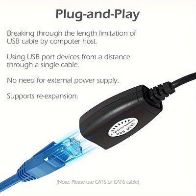 Adaptador USB versátil a Ethernet para Cat 6/6e/5/5e hasta 50m/164ft, ideal para portátiles, computadoras, teléfonos, teclados, unidades flash, impresoras - Nylon duradero y USB-C RJ45, impresora, portátil, USB-C