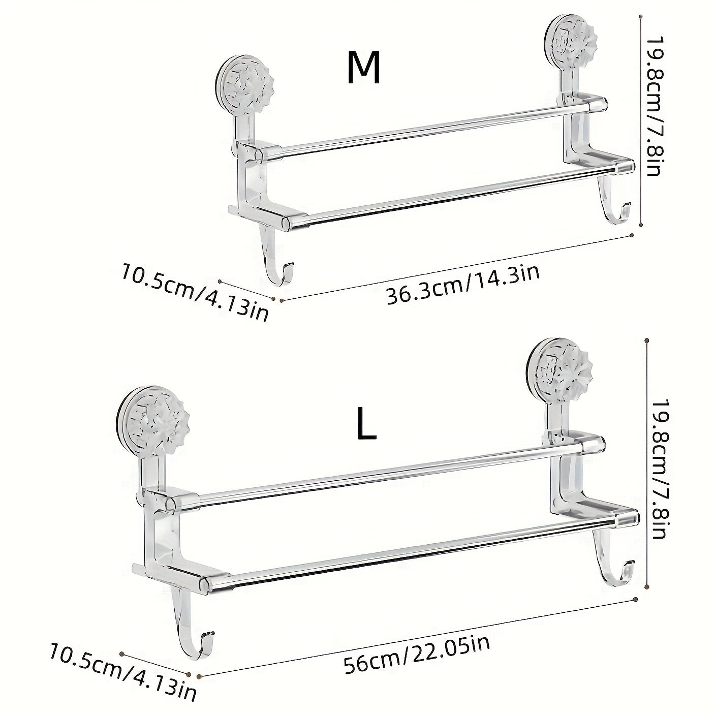 1pc, Toallero de pared doble con ganchos para toallas, toallas de baño, bufandas, pantuflas, decoración de hoteles, decoración de habitaciones, accesorios de baño