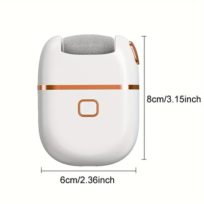 FEIYBA Exfoliador Eléctrico para Pies y Uñas - Amoladora de Uñas Eléctrica con 2 Cabezales Intercambiables, Herramienta de Pedicura USB, Diseño Ergonómico en Blanco y Dorado - Para Hogar/Spa Profesional/Salón - Dispositivo Recargable, Doble Color, Ideal