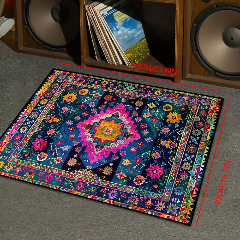 1 pieza de alfombra larga de bienvenida para hoteles de estilo bohemio - Alfombra de pasillo de cafetería impresa sin pelusa, suave y cómoda, para tiendas de compras, alfombra de corredor de tiendas de compras, alfombra decorativa de fiesta dorada con di