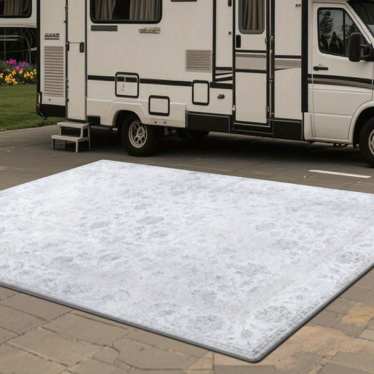 Estampado plano 2D con patrón de color sólido exquisito, alfombra decorativa de estilo simple 1 pieza, picnic, RV, balcón, patio, cubierta, camping, decoración de vacaciones para interiores y exteriores disponibles en múltiples escenas, tamaños múltiples