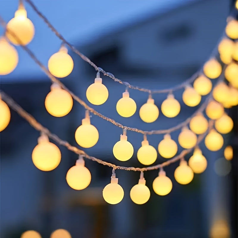 1pc Luces de cuerda de globo operadas por batería, 10/20/40 LEDs Luces de hada de blanco cálido para interior, exterior, patio trasero, jardín, fiesta, dormitorio, sala de estar, aula, decoración de camping, Halloween, Navidad - Material PVC/Metal, Blanc