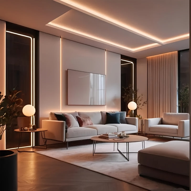1 pieza de tiras de luz LED flexibles alimentadas por USB - Calidez suave, instalación fácil, ideal para sala de estar, dormitorio, balcón, estudio - Decoración creativa de atmósfera DIY, iluminación de dormitorio | Decoración moderna | Luces alimentadas