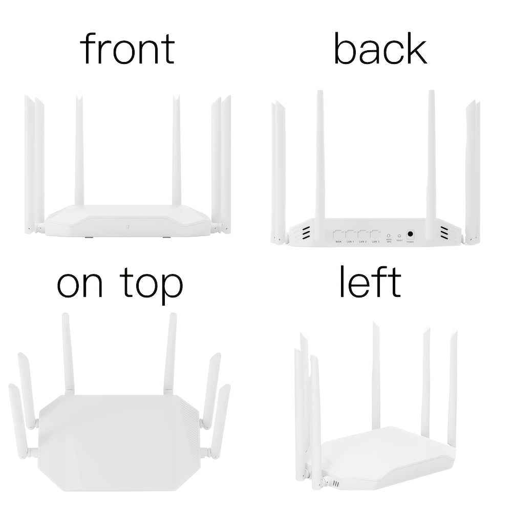 Roteador AX3000 WiFi 6 de YLEEGS, con Gigabit Ethernet, doble banda 5G/2.4G, amplia cobertura, conexión ininterrumpida, sin bloqueos, fácil visualización para juegos, oficina y entretenimiento, enchufe de EE. UU., 110V/220V, sin batería, antena incluida,