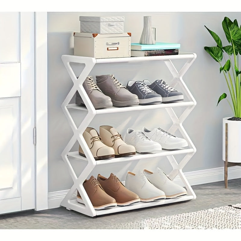 1 estante para zapatos de múltiples niveles que ahorra espacio, fácil de montar sin herramientas. Diseño portátil y resistente, ideal para armarios, garajes, autocaravanas y dormitorios - almacenamiento de calzado sin necesidad de ensamblaje