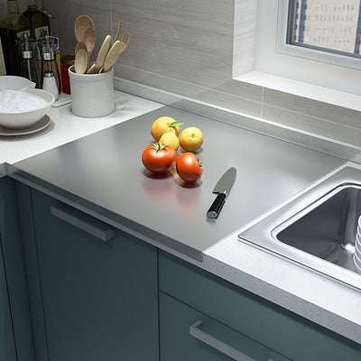 Tablero de corte de acero inoxidable 301 duradero con asa - Adecuado para lavavajillas, tablero de charcutería reversible para cocina, exteriores, camping | Regalo ideal para decoración del hogar, Día de la Madre, Día del Padre, Acción de Gracias, Navidad