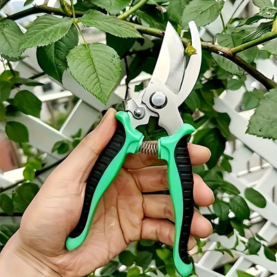 1pc Tijeras profesionales de acero inoxidable con mangos antropotécnicos y hojas finas de arena - 30% más eficientes en ahorro energético, ideales para ramas de árboles frutales y flores - diseño moderno sin baterías
