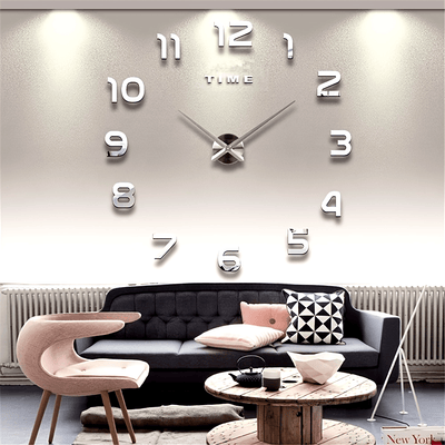 1 Unidad, Reloj Moderno De Pared Grande, Relojes De Cuarzo 3D DIY, Pegatinas De Espejo Acrílico De Moda, Decoración Del Hogar De La Sala De Estar