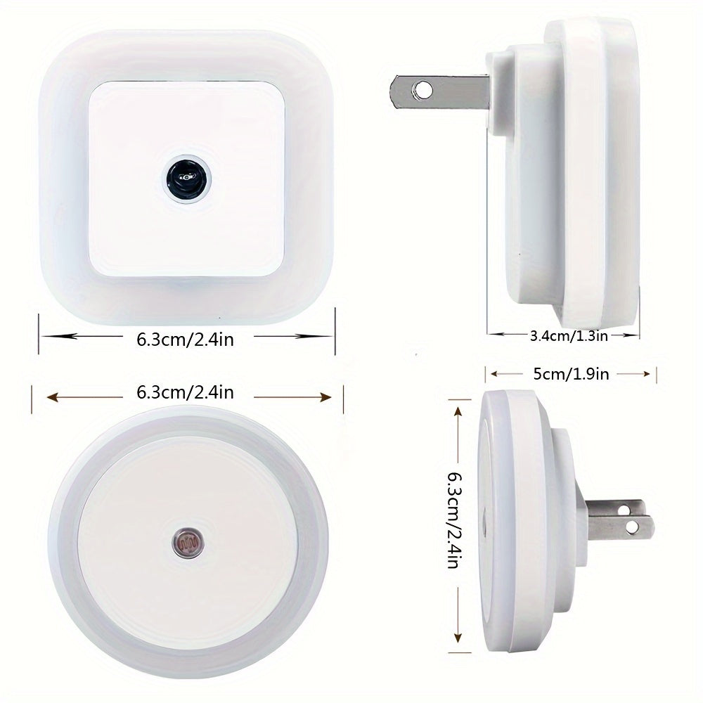 1 lámpara LED inteligente para la noche, luz nocturna para enchufar en la pared, se enciende y apaga automáticamente, ideal para dormitorio, baño, pasillo y cocina