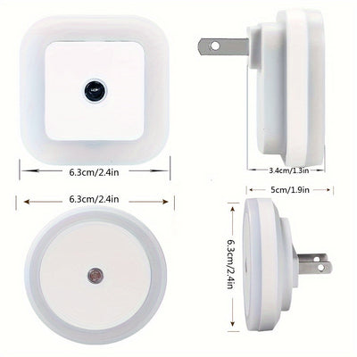 1 lámpara LED inteligente para la noche, luz nocturna para enchufar en la pared, se enciende y apaga automáticamente, ideal para dormitorio, baño, pasillo y cocina