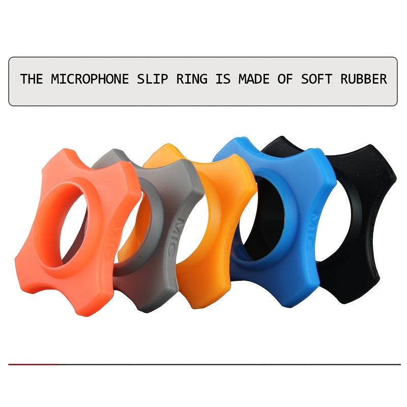 2pcs Anillos de Soporte para Micrófono XGeS - Antigolpes, Antideslizantes y Diseño Duradero para Micrófonos de KTV - Azul/Amarillo, XGeS