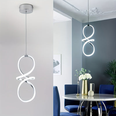 Lámpara colgante LED moderna, adecuada para islas de cocina, juego de 1 pieza, lámpara colgante cromada, altura ajustable, luz colgante semienterrada ahorradora de energía, con control por botón, pantalla de lámpara cercana al techo no removible de alumi