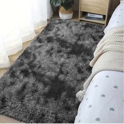 1 pieza, alfombra de peluche suave, antideslizante, mullida y esponjosa, para dormitorio, con diseño tie-dye, decoración para sala, dormitorio, apta para mascotas, decoración para el hogar