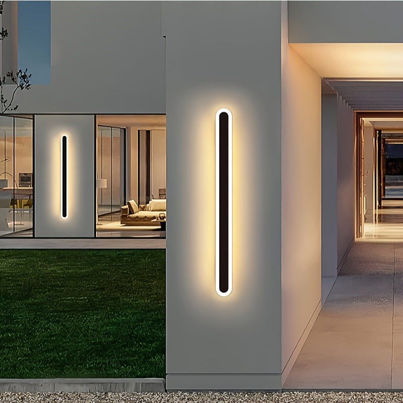 1pc Luz de Pared LED Lineal Moderna - Extra Larga 40.01/59.99/79.98/100.0 cm, Diseño Minimalista en Metal Mate , Iluminación Interior/Exterior para Sala, Entrada, Patio u Oficina - Diseño Lineal Eficiente Energéticamente, Acabado Premium, Construcción Du