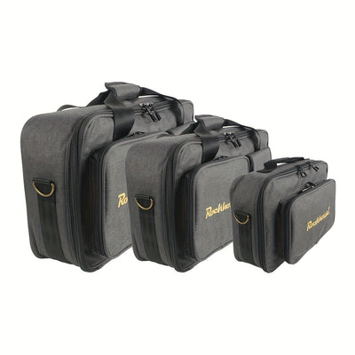 Estuche Profesional Portátil Multi-Efecto para Pedales - Bolsa Resistente Gris para Controladores DJ y Equipos con Múltiples Compartimentos, Costuras Reforzadas, Cremalleras Doradas y Asas Ergonómicas para Músicos, Uso en Directos y Estudio, Funda para P