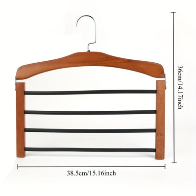 1pc Percha de Madera Multinivel para Ahorrar Espacio - Organizador Duradero para Corbatas, Bufandas y Más, Ideal para la Organización del Armario, Almacenamiento de Ropa