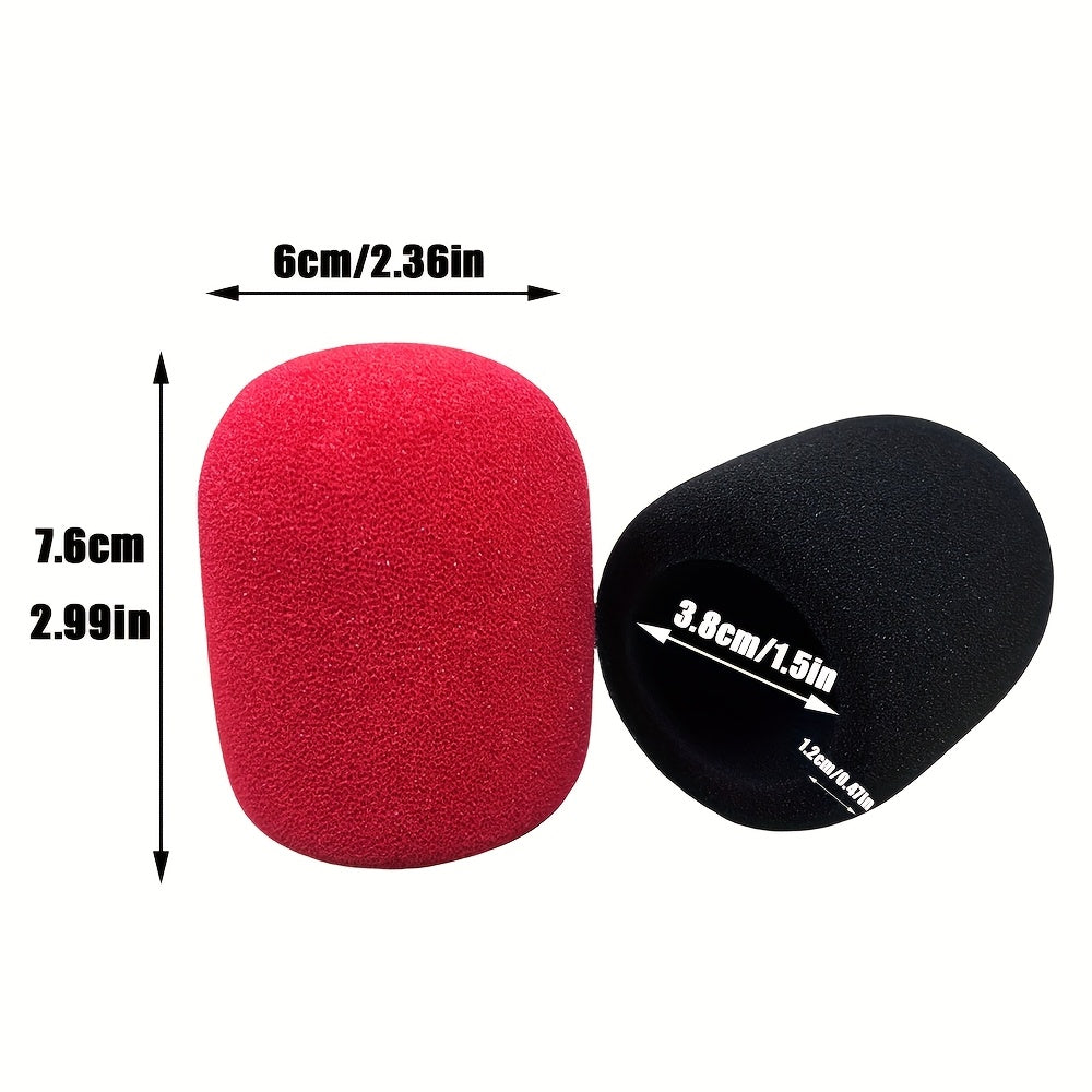 5pcs Cubiertas de Espuma para Micrófono - Pantallas de Esponja Suaves para Micrófonos de Mano, 5 Opciones de Color (Naranja/Rojo/Verde/Azul/Amarillo/Negro) - Reduce el Ruido del Viento, Perfecto para Transmisiones en Vivo y Podcasting, Reducción de Ruido