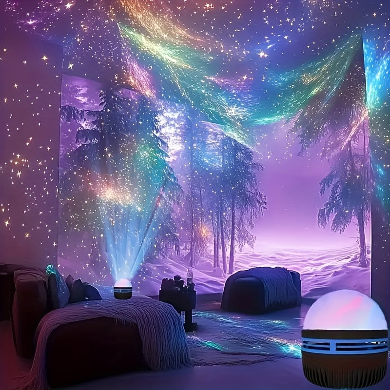 Luces Aurora y Ripple 2 en 1 con control remoto, alimentación USB, portátil, regulable, ideal para iluminación nocturna de dormitorio, decoración de habitaciones, cine en casa, bodas, fiestas y regalos mágicos de proyección