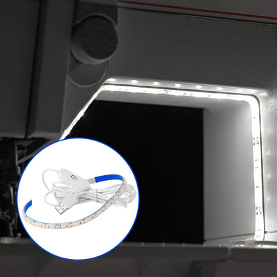 Tira de Luz LED con Alimentación USB para Máquinas de Coser con Regulador Táctil - Decorativa, No Requiere Batería, Perfecta para Regalos de Navidad, Oficina Festiva, Dormitorio, Hotel, Fiesta, Decoración de Restaurante