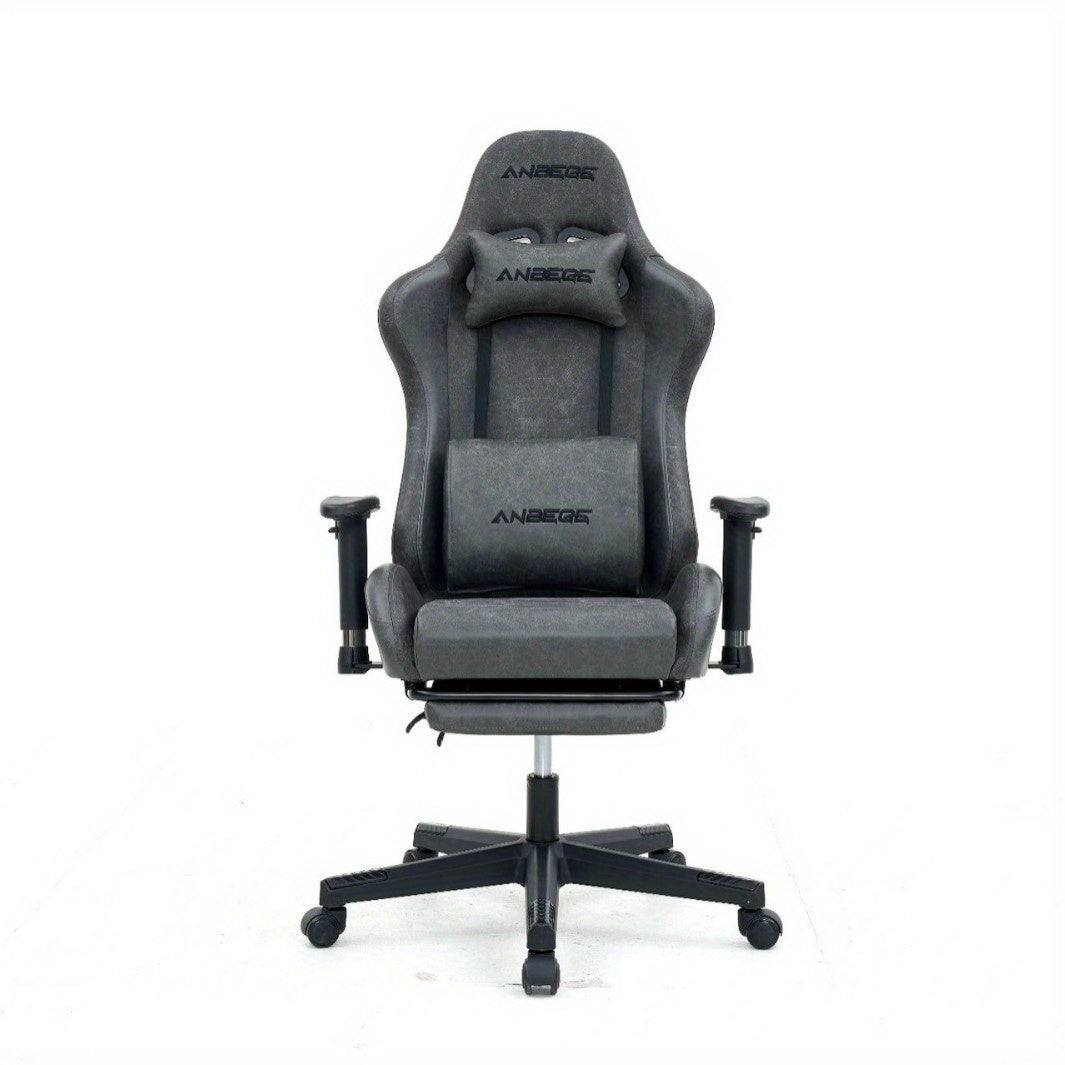 Silla de juego ergonómica con soporte lumbar y función de masaje - Altura ajustable, malla transpirable, base giratoria de 360° para hogar, oficina, juegos y cafeterías de red, silla de oficina, estética moderna, construcción duradera