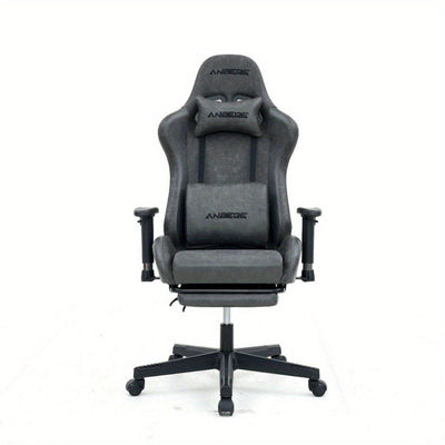 Silla de juego ergonómica con soporte lumbar y función de masaje - Altura ajustable, malla transpirable, base giratoria de 360° para hogar, oficina, juegos y cafeterías de red, silla de oficina, estética moderna, construcción duradera