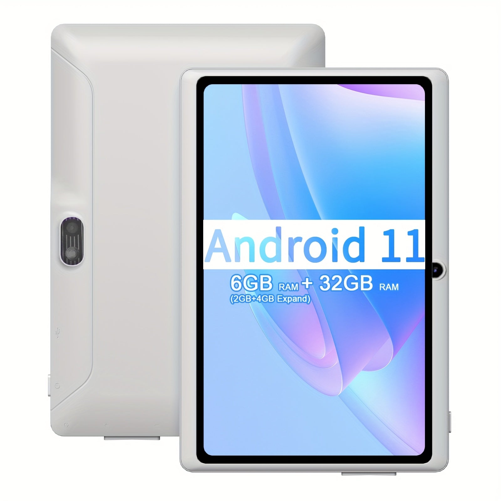 COLORROM 7 pulgadas, tableta Android 13, 6GB (2GB + 4GB de expansión) de RAM, 32GB de ROM, compatible con expansión de memoria de 128GB de ROM, batería de 3000mAh, procesador de 4 núcleos, pantalla HD IPS, cámaras dobles, tableta, acceso a Internet Wi-Fi