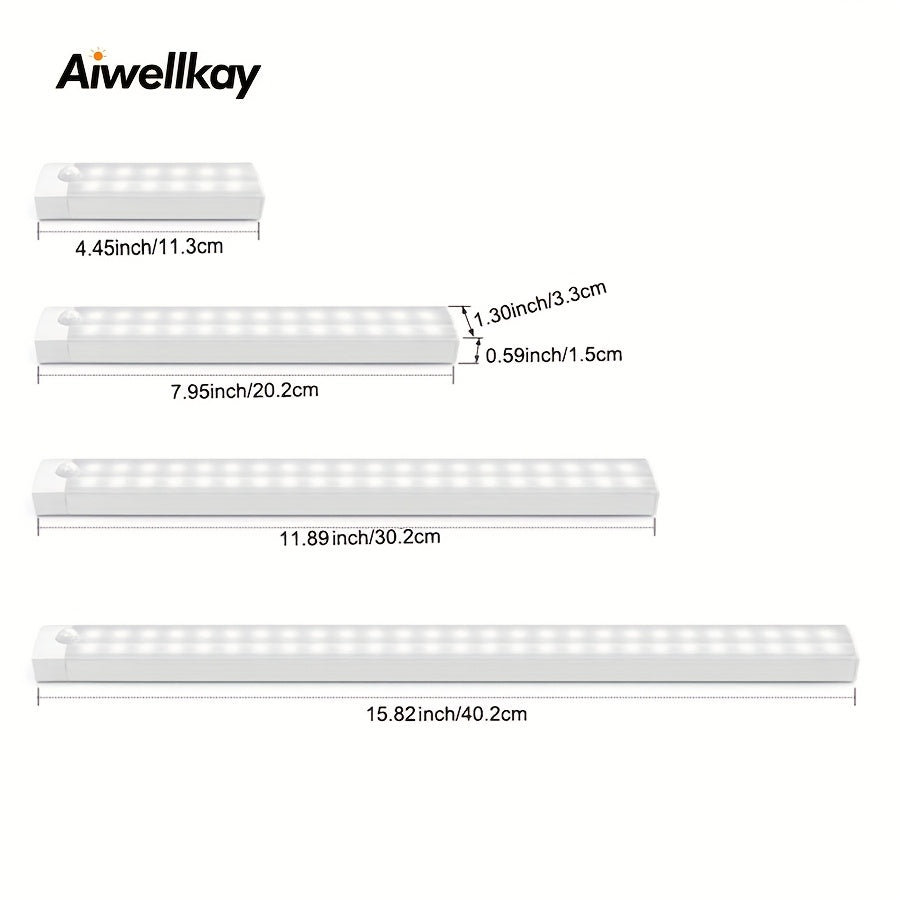 AIWELLKAY Tira de Luz LED Escénica - Doble Color Blanco y Cálido, Iluminación Recargable USB Inalámbrica con Sensor de Movimiento para Instrumentos Musicales, Decoración del Hogar, Barra de Luces para Escenarios, Diseño Elegante, Construcción Duradera, L