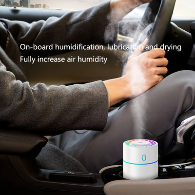Humedificador de niebla fría con alimentación USB con funcionamiento silencioso y efectos de iluminación ambiental colorida, adecuado para uso en salones, oficinas y dormitorios