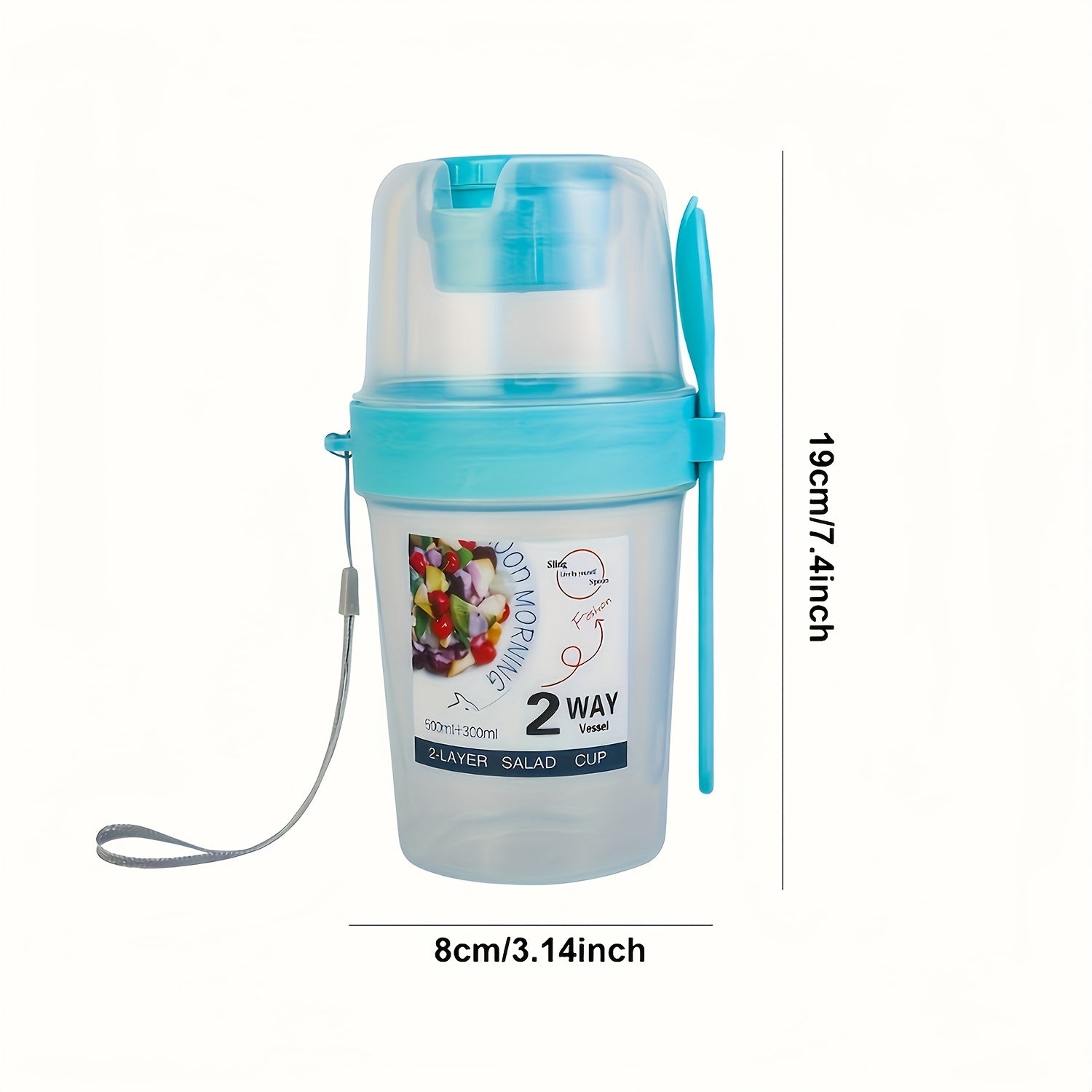 1 contenedor portátil de ensalada de doble capa con tapa sellada, compartimento pequeño, libre de BPA, opciones multicolor, incluye recipiente para aderezo, ideal para preparar comidas, almuerzos de oficina, picnic al aire libre y viajes, contenedor para