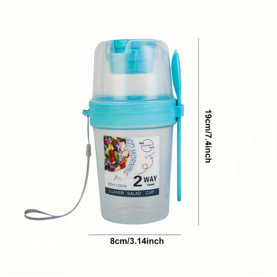 1 contenedor portátil de ensalada de doble capa con tapa sellada, compartimento pequeño, libre de BPA, opciones multicolor, incluye recipiente para aderezo, ideal para preparar comidas, almuerzos de oficina, picnic al aire libre y viajes, contenedor para
