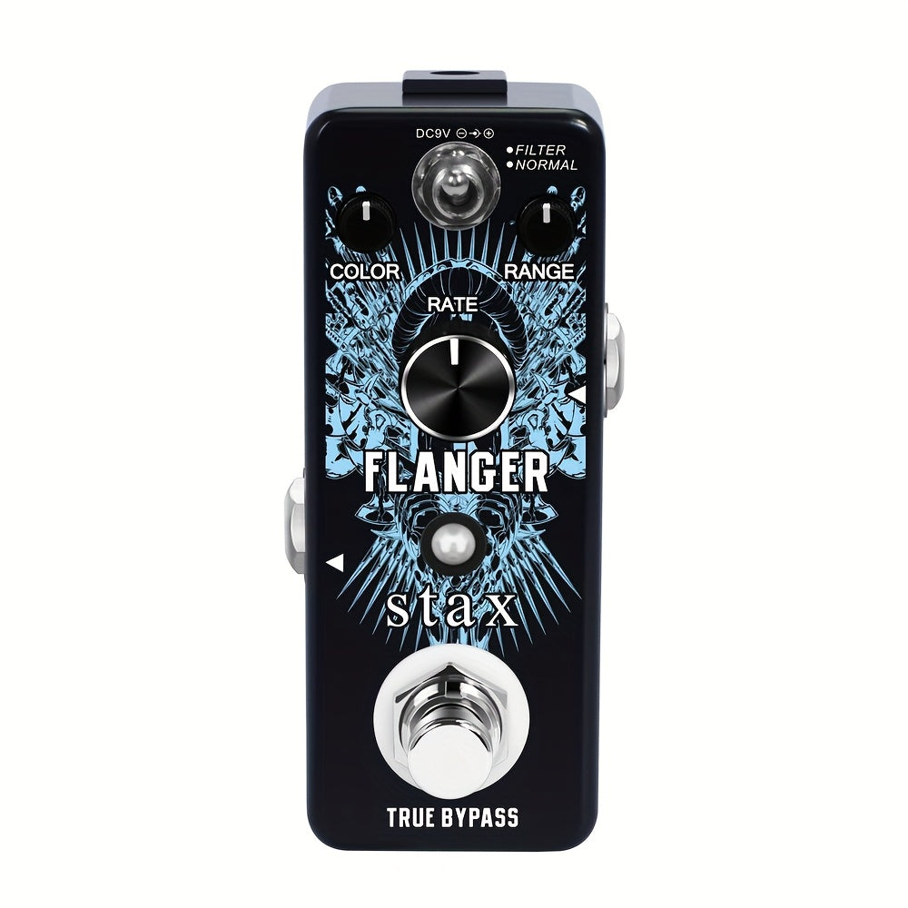 Amuzik Pedal de Guitarra Analógico Vintage Flanger - Efecto True Bypass con Controles de Perilla, Construcción Metálica Resistente para Guitarras Eléctricas, Compatible con Amplificadores, Multi-Banda Flanger para Sonidos Rock/Jazz/Sintetizador Retro, Pe