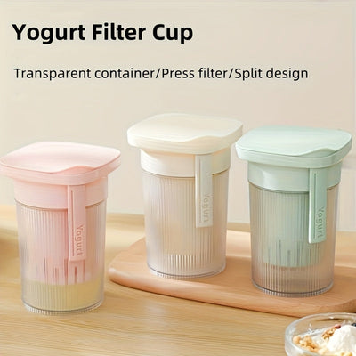 1pc Colador para Yogur Griego de Alta Resistencia con Tela Filtro - Herramienta Manual No Eléctrica para Yogur Casero, Queso y Leche de Soya, Paneer - Diseño Fácil de Limpiar, Organizador Compacto para Encimera - Ideal para Hogar, Dormitorio u Oficina -