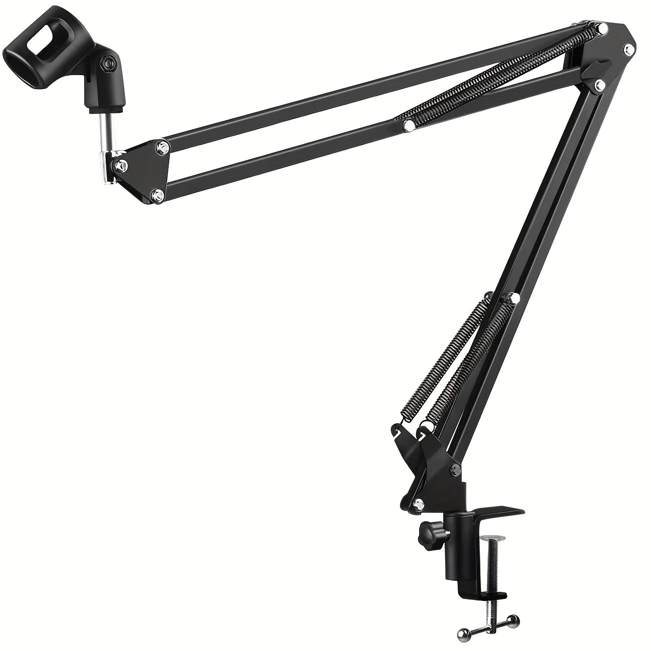 Soporte de Micrófono de Suspensión Ajustable Bomaite con Filtro Pop - Conector XLR, Construcción de Hierro