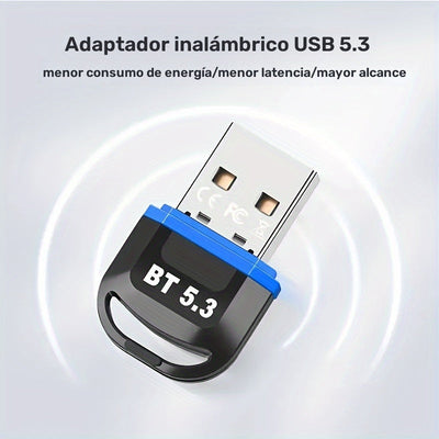 Adaptador de red USB BT5.3, receptor de ultra larga distancia con llave USB, distancia máxima de 20 m/787 pies (distancia abierta), adecuado para ordenadores/auriculares/teclados/ratones/altavoces y otros dispositivos, solo compatible con Windows 11/10/8
