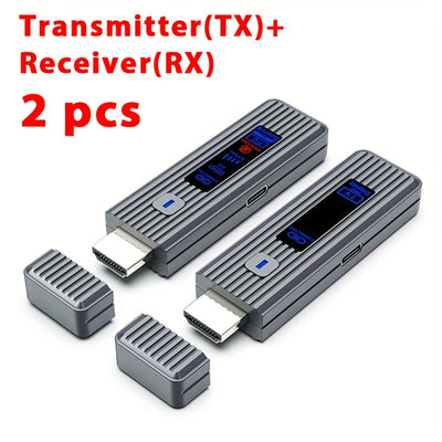 2 piezas Extensor sin varillas de Transmisor y Receptor para Video y Audio HDTV 50m Adaptador de Pantalla Inalámbrica 1080P@60Hz desde PC a Proyector & Monitor