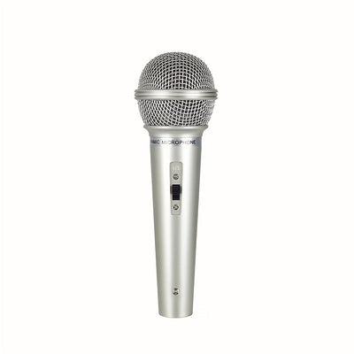 Micrófono de transmisión portátil de 6.35 mm con tarjeta de sonido (sin batería incluida) - Diseño realista y resistente en ABS para transmisiones, grabación y podcasting, equipo para grabar podcasts | Micrófono negro elegante | Función de tarjeta de son