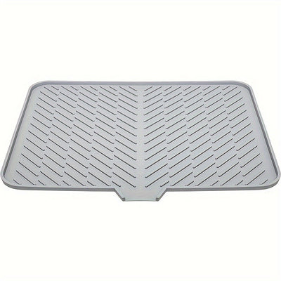 Alfombrilla de Secado Grande con Agujeros de Drenaje para Fregadero Cuadrada – Protector Antideslizante y Resistente al Calor para Tazones, Cristalería y Utensilios de Cocina – Base Impermeable para Encimera