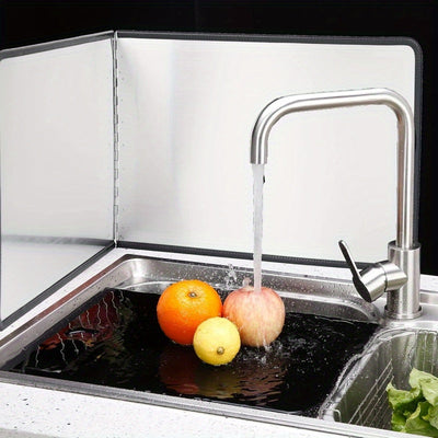 Guarda de cocina de acero inoxidable para todas las estaciones, diseño plegable en tres partes que ahorra espacio y crea un ambiente ordenado, ideal para uso doméstico, cocinas de RV y campamentos