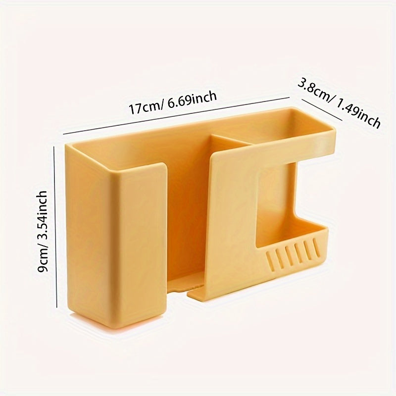 1pc Organizador de Portacontroles Remotos Montado en la Pared - Estante de Almacenamiento de Plástico Duradero con Múltiples Compartimentos y Fácil Instalación, Diseño Ahorrador de Espacio para Sala de Estar, Dormitorio, Oficina en Casa - Colores Vibrant