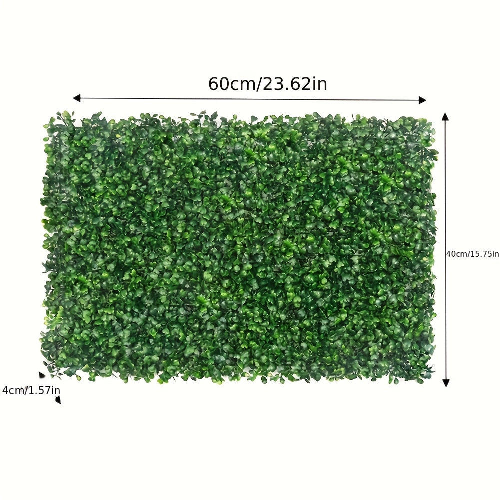 6 Paneles de Pared de Boj Artificial, Follaje Sintético para Exteriores, Valla Verde Oscuro de Plástico Adecuada para Decoración Interior/Exterior, Pantalla de Privacidad, Telón de Fondo para Bodas, Paisajismo en Hogar y Oficina, Cada Pieza Mide 101.3 cm